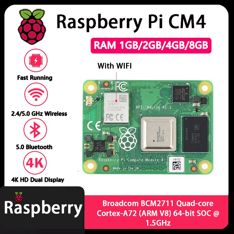 Raspberry Pi CM4 1GB/2GB/4GB/8 - Compute Module 4 32Gb Wifi incelemesi ve fiyatı